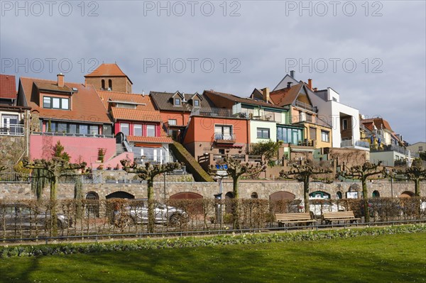Town view, Modern and old buildings, Waren, Mueritz, Mecklenburg Lake District, Mecklenburg,
