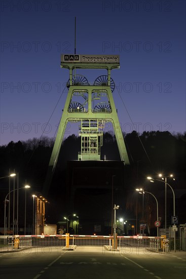 Prosper-Haniel colliery, at the blue hour, winding tower, Bottrop, Ruhr area, North