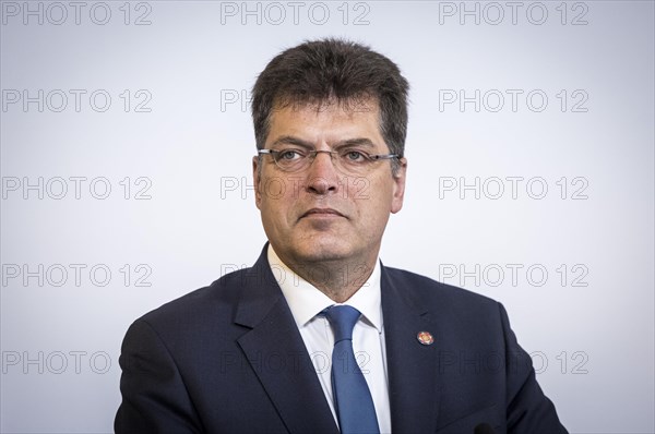 Janez Lenarcic, EU Commissioner for Humanitarian Aid and Crisis Management, takes photos during his