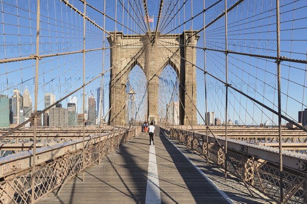 Brooklyn Bridge with Manhattan skyline, New York City, New York, USA, New York City, New York, USA,