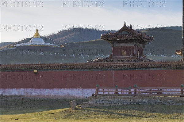 New stupa in the Buddhist monastery complex, Amarbayasgalant Monastery, Selenge Aimak, Selenge