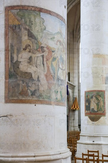 Frescoes, Basilica Basilique Saint-Nicolas-de-Port, Departement Meurthe-et-Moselle, Lorraine, Grand