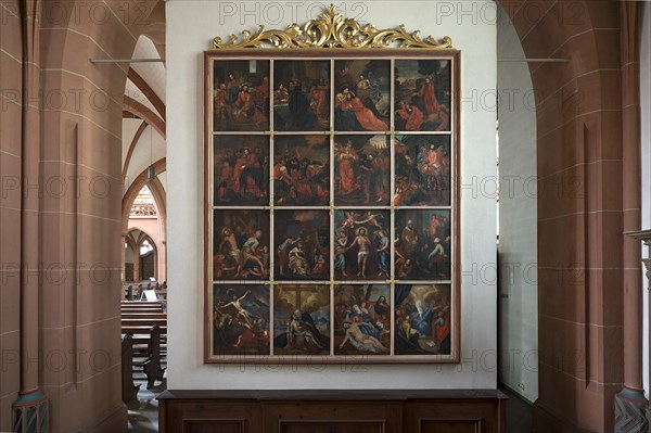 Lenten cloth, 17th century, St Martin's Church, Tauberbischofsheim, Baden-Wuerttemberg, Germany,