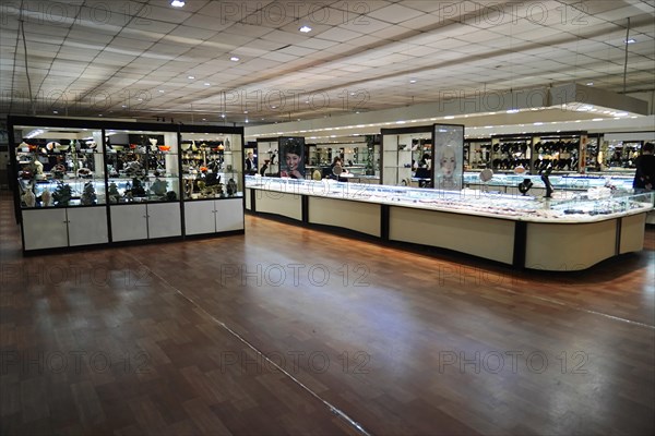 Xian, Shaanxi Province, China, Asia, A bright and modernly furnished jewellery shop with several