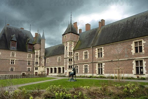 Gien. The castle built from 1482 for Anne de France and Pierre II de Beaujeu, hunting museum,