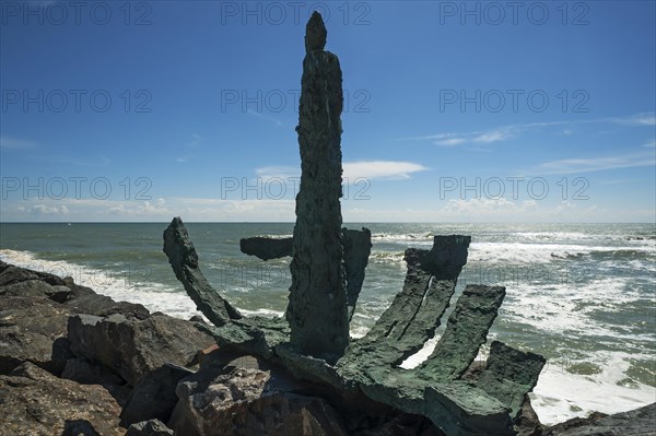 Sculpture by the artist La Dame de Bourgenay at the Port Bourgenay marina in Talmont St Hilaire,