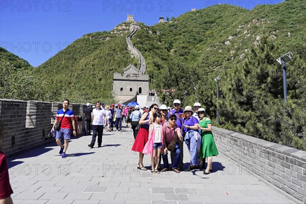 Great Wall of China, UNESCO World Heritage Site, near Mutianyu, Beijing, China, Asia, Tourists