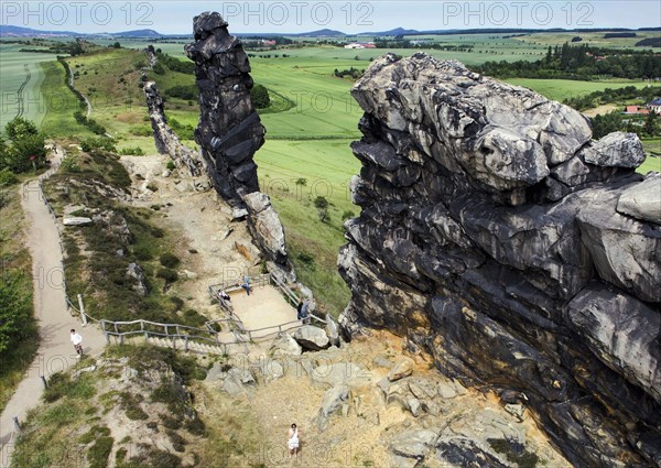 The Devil's Wall, a bizarre rock structure in the Harz Mountains, is a rock formation consisting of