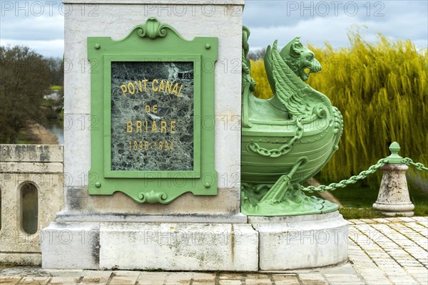 Briare, Canal bridge built by Gustave Eiffel, lateral canal to the Loire above the Loire river,