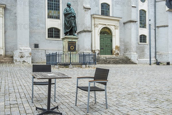 Herder monument in front of the Herderkirche, actually the town church of St Peter and Paul, a
