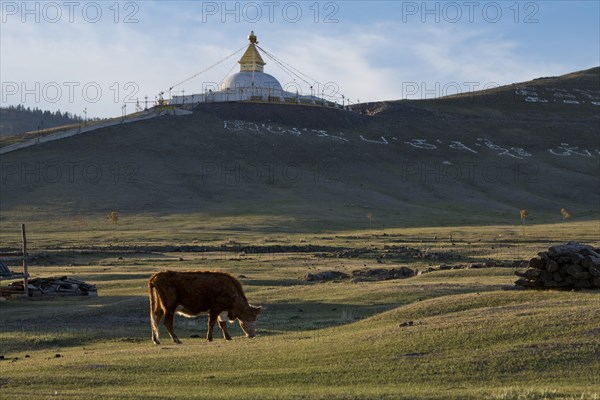 New stupa in the Buddhist monastery complex, Amarbayasgalant Monastery, Selenge Aimak, Selenge