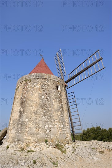 Windmill 'Moulin de Daudet', Fontvieille, Bouches-du-Rhone, Provence-Alpes-Cote d'Azur, South of