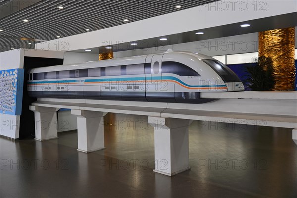 Shanghai Transrapid Maglev Shanghai Maglev Train Station Station, Shanghai, China, Asia, Model of a