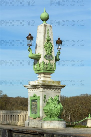 Briare, Canal bridge built by Gustave Eiffel, lateral canal to the Loire above the Loire river,