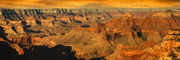 View from Cape Royal at sunrise, North Rim, Grand Canyon National Park, Arizona, United States,