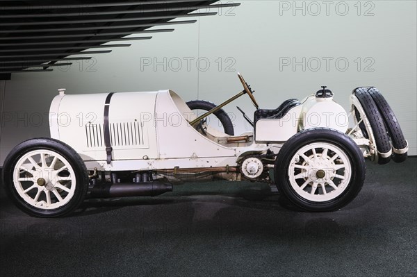 Benz Grand Prix racing car from 1908, Mercedes-Benz Museum, Stuttgart, Baden-Wuerttemberg, Germany,