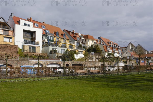 Town view, Modern and old buildings, Waren, Mueritz, Mecklenburg Lake District, Mecklenburg,