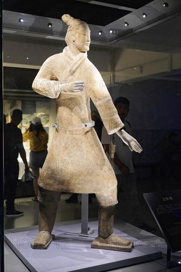 Figures of the Terracotta Army, Xian, Shaanxi Province, China, Asia, An illuminated terracotta
