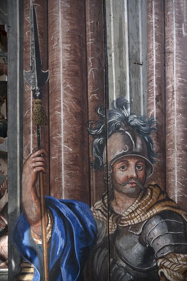 Soldier in front of the Holy Sepulchre, created in 1764, in front of the altar of St Bartholomew's