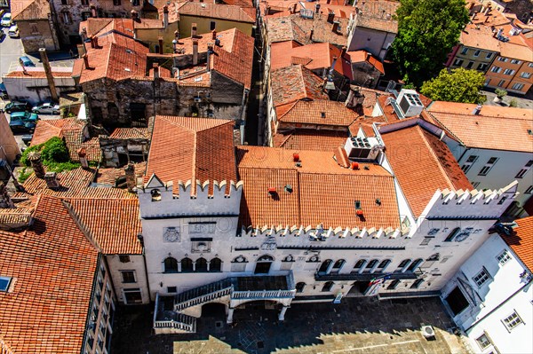 View of the Praetorian Palace, 13th century, harbour town of Koper on the Adriatic coast, Slovenia,