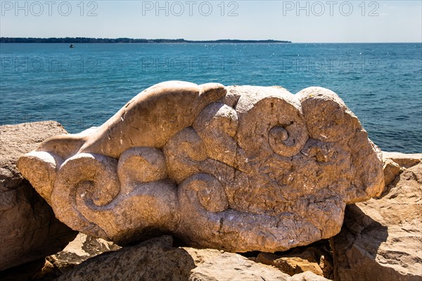 Waterfront promenade, harbour town of Piran on the Adriatic coast with Venetian flair, Slovenia,