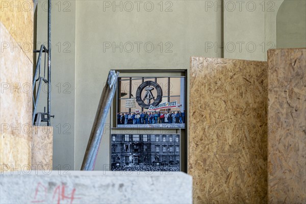 Damage to the building, construction site of the newly built Humboldt Forum, Berlin, Germany,