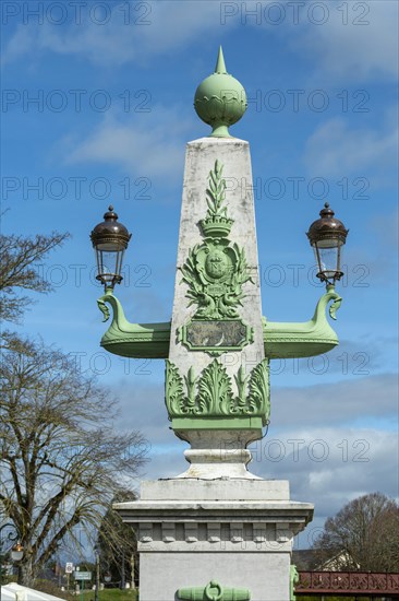 Briare, Canal bridge built by Gustave Eiffel, lateral canal to the Loire above the Loire river,