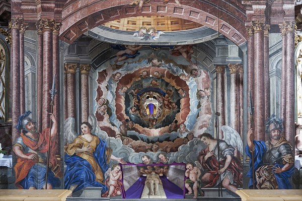 Holy Sepulchre, created in 1764, below the reclining Christ, in front of the altar of St