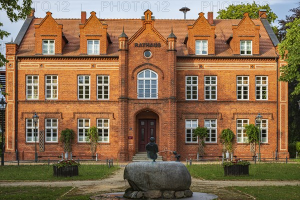 Historic town hall of Dargun, the former Red School, a heritage-protected building from the