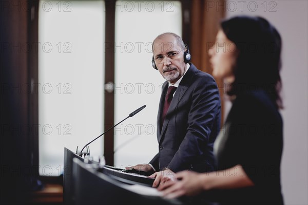 (R-L) Annalena Baerbock (Alliance 90/The Greens), Federal Foreign Minister, and Ayman Safadi,