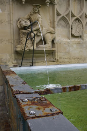 Rust stains on the fish fountain, rust stain, rust, rusty, fountain, market fountain, old town,