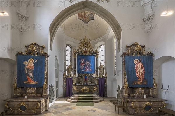 Three historic Lenten cloths made in 1726, St Nicholas parish church, Gundelsheim,