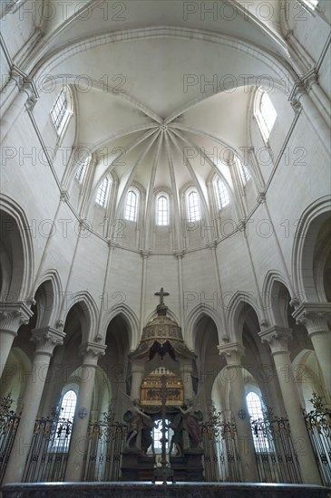 Chancel with ribbed vault in the former Cistercian monastery of Pontigny, Pontigny Abbey was