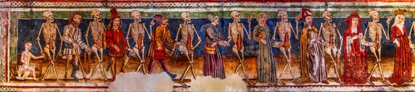 Dance of Death on the south wall, the equality of all people in front of death, Gothic frescoes