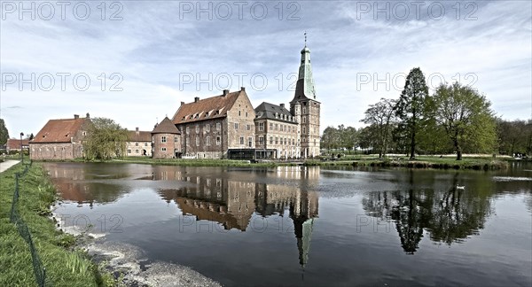 Panoramic photo with reduced dynamic colours in style of old historical photo showing view over