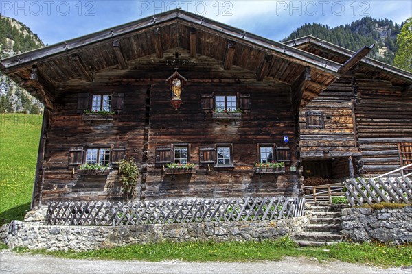 Old farmhouse, now a museum, in the historic mountain farming village of Gerstruben,