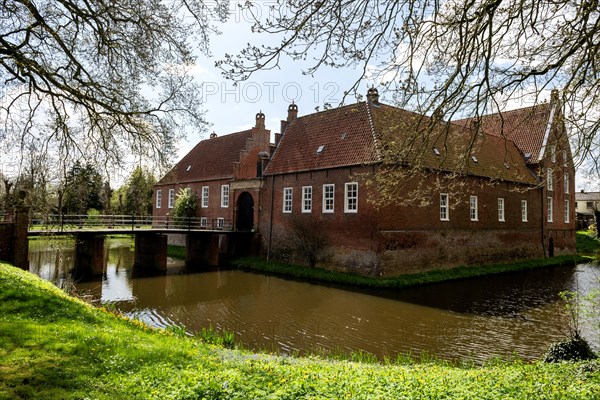 East Frisian chieftain's castle, Hinta moated castle in the village of Hinte, Aurich district, East
