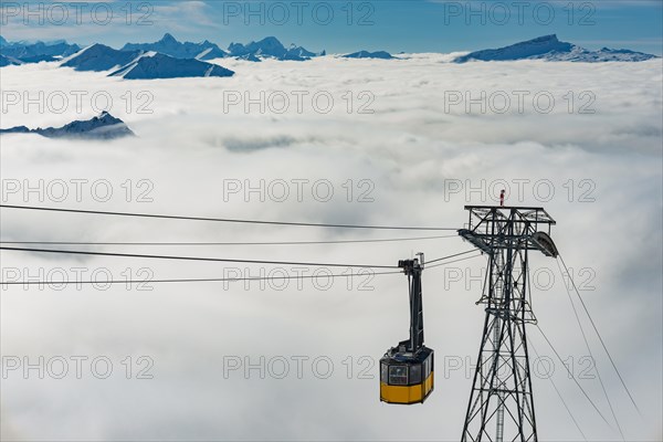 The former cable car to the Hoefatsblick station, Nebelhorn, 2224m, near Oberstdorf, Allgaeu Alps,