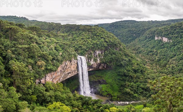 Beautiful view of Caracol Waterfall (Snail Waterfall), Canela- Rio Grande do Sul, Brazil, South