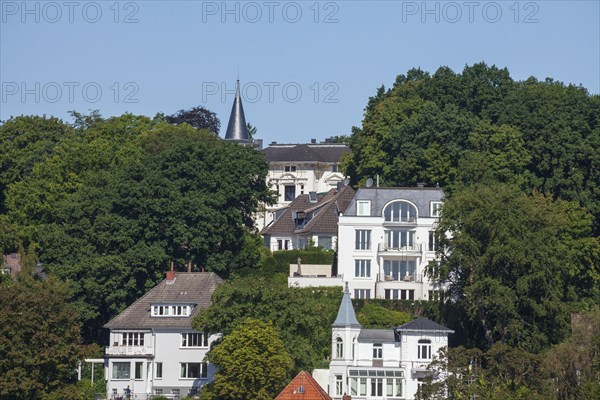 Suellberg with villas in the Treppenviertel, residential building, Blankenese district, Hamburg,