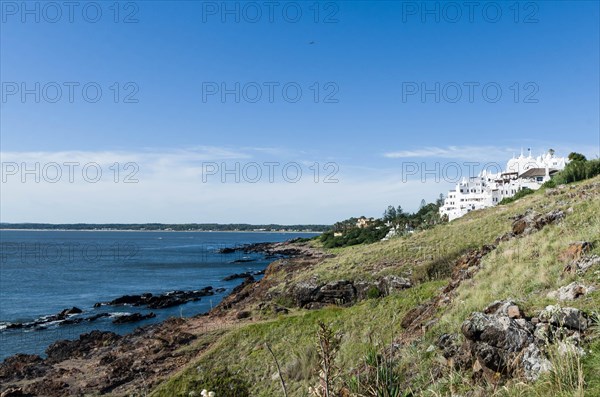 View from the famous Casapueblo, the Whitewashed cement and stucco buildings near the town of Punta
