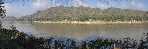Panorama over the Mekong at Luang Prabang, Luang Prabang province, Laos, Asia