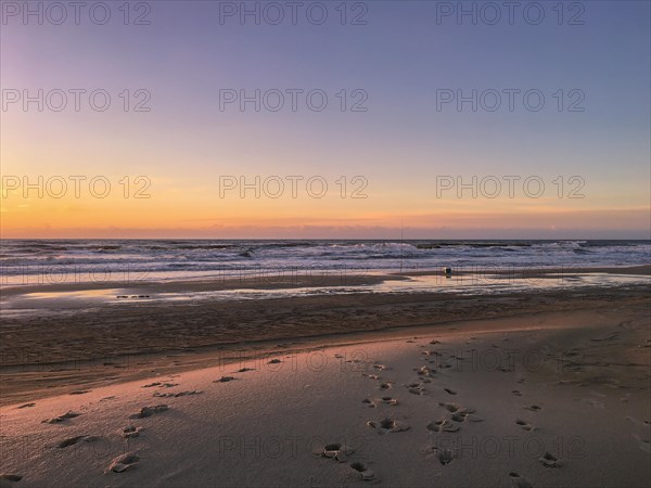 Beautiful sunset by the beach, Rio Grande do Sul, Brazil, South America