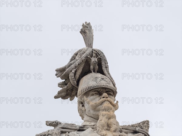 Monument Vittorio Emanuele II, detail, Piazza Italia, Sassari, Sardinia, Italy, Europe