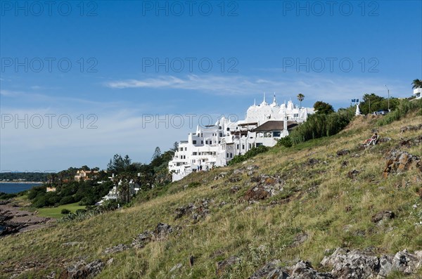 View from the famous Casapueblo, the Whitewashed cement and stucco buildings near the town of Punta
