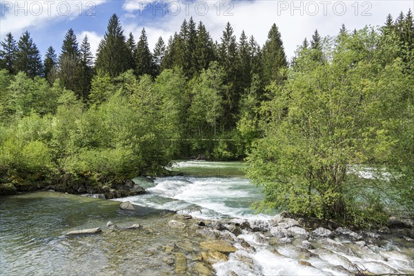 Illersprung, confluence of the Trettach, Breitach and Stillach rivers, between Oberstdorf and Fish,