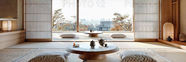 A contemporary reinterpretation of the classic Japanese tea ceremony in a minimalist space that