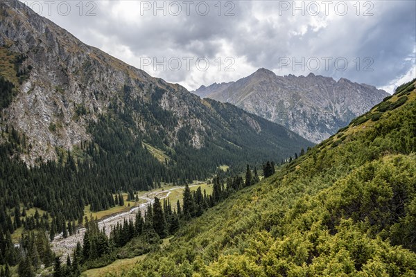 Green Mountain Valley, Chong Kyzyl Suu Valley, Terskey Ala Too, Tien-Shan Mountains, Kyrgyzstan,