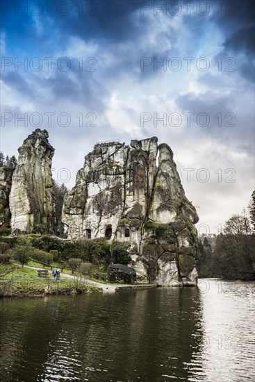 Externsteine, sandstone formation, Teutoburg Forest, Horn-Bad Meinberg, North Rhine-Westphalia,