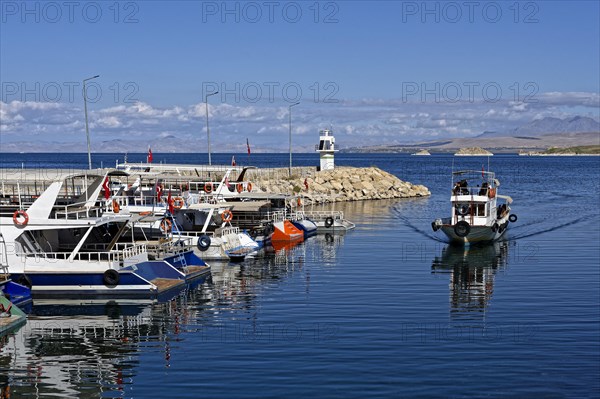 Pier to access to 10th century Akdamar Armenian Church of the Holy Cross, Akdamar Island, Turkey,